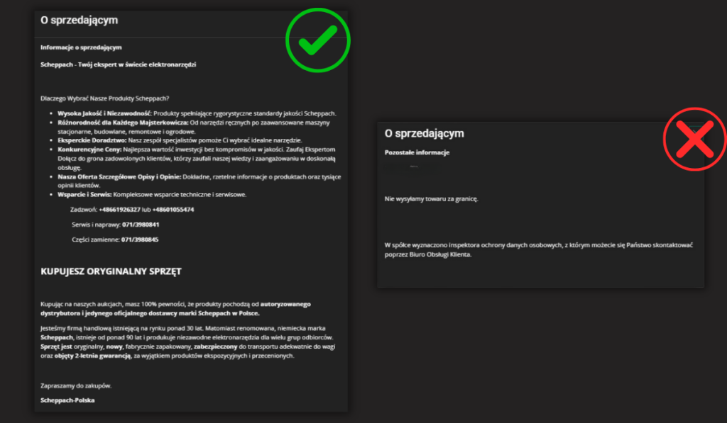 Audyt Allegro AdsUP Jak zrobić opis o sprzedającym