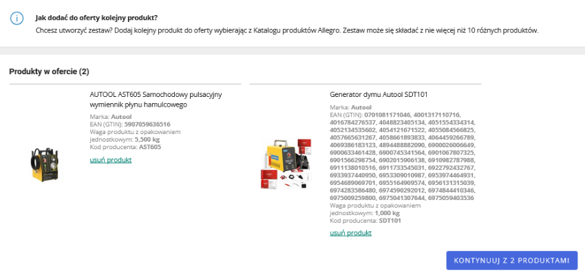 Zestawy produktowe Allegro AdsUP Allegro Ads AdsUP